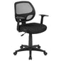 Mid-Back Black Mesh Swivel Ergonomic Task Office Chair with T-Arms - Desk Chair