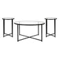 Coffee and End Table Set - Clear Glass Top with Matte Black Frame - 3 Piece