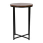 End Table - Modern Walnut Finish Accent Table with Crisscross Matte Black Frame