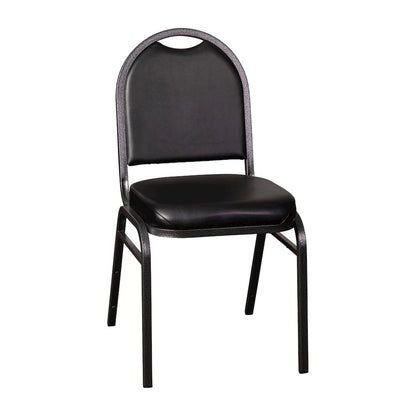 500 LB. Capacity Dome Back Stacking Banquet Chair in Black Vinyl