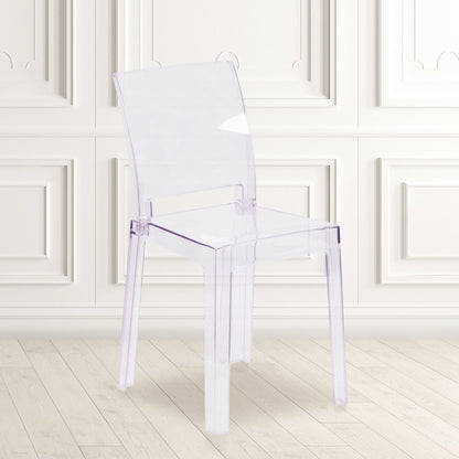 Ghost Chair with Square Back in Transparent Crystal