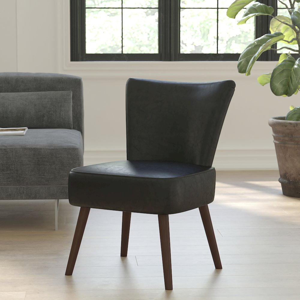 Holloway Black LeatherSoft Retro Chair