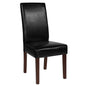 Black LeatherSoft Upholstered Panel Back Mid-Century Parsons Dining Chair