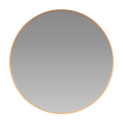 24" Round Gold Metal Framed Wall Mirror