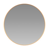 30" Round Gold Metal Framed Wall Mirror