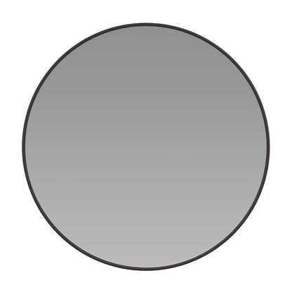 30" Round Black Metal Framed Wall Mirror