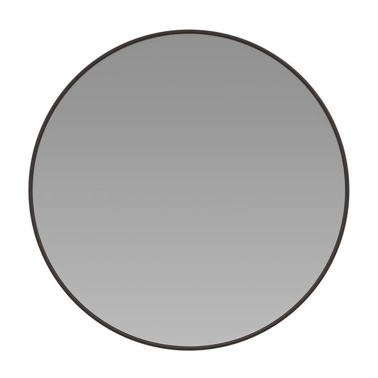 30" Round Black Metal Framed Wall Mirror