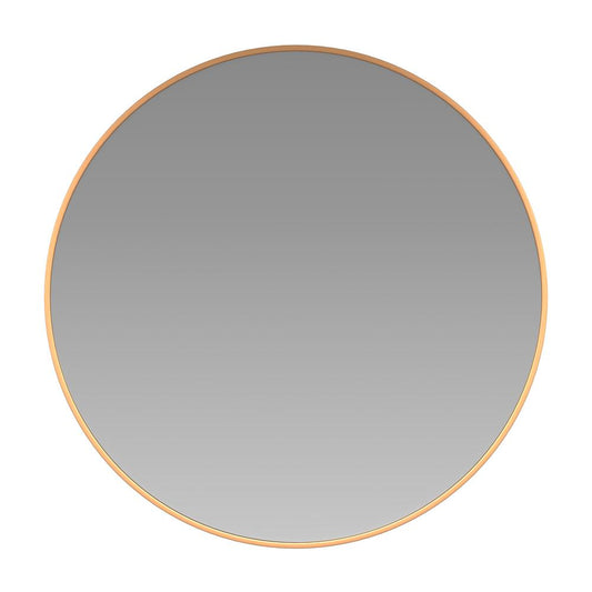 36" Round Gold Metal Framed Wall Mirror