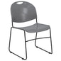 880 lb. Capacity Gray Ultra-Compact Stack Chair with Black Powder Coated Frame