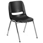 880 lb. Capacity Black Shell Stack Chair with Chrome Frame and 18'' Seat Height