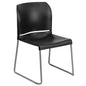 Black Full Back Contoured Stack Chair with Gray Powder Coated Sled Base