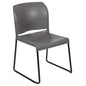 Gray Full Back Contoured Stack Chair with Black Powder Coated Sled Base
