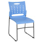 881 lb. Capacity Blue Sled Base Stack Chair with Air-Vent Back