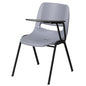 Gray Ergonomic Shell Chair with Left Handed Flip-Up Tablet Arm