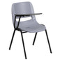 Gray Ergonomic Shell Chair with Right Handed Flip-Up Tablet Arm