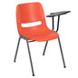 Orange Ergonomic Shell Chair with Left Handed Flip-Up Tablet Arm
