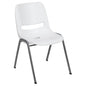 880 lb. Capacity White Ergonomic Shell Stack Chair with Gray Frame