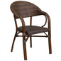 o Cocoa Rattan Restaurant Patio Chair with Bamboo-Aluminum Frame