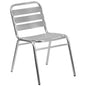 Aluminum Indoor-Outdoor Restaurant Stack Chair with Triple Slat Back