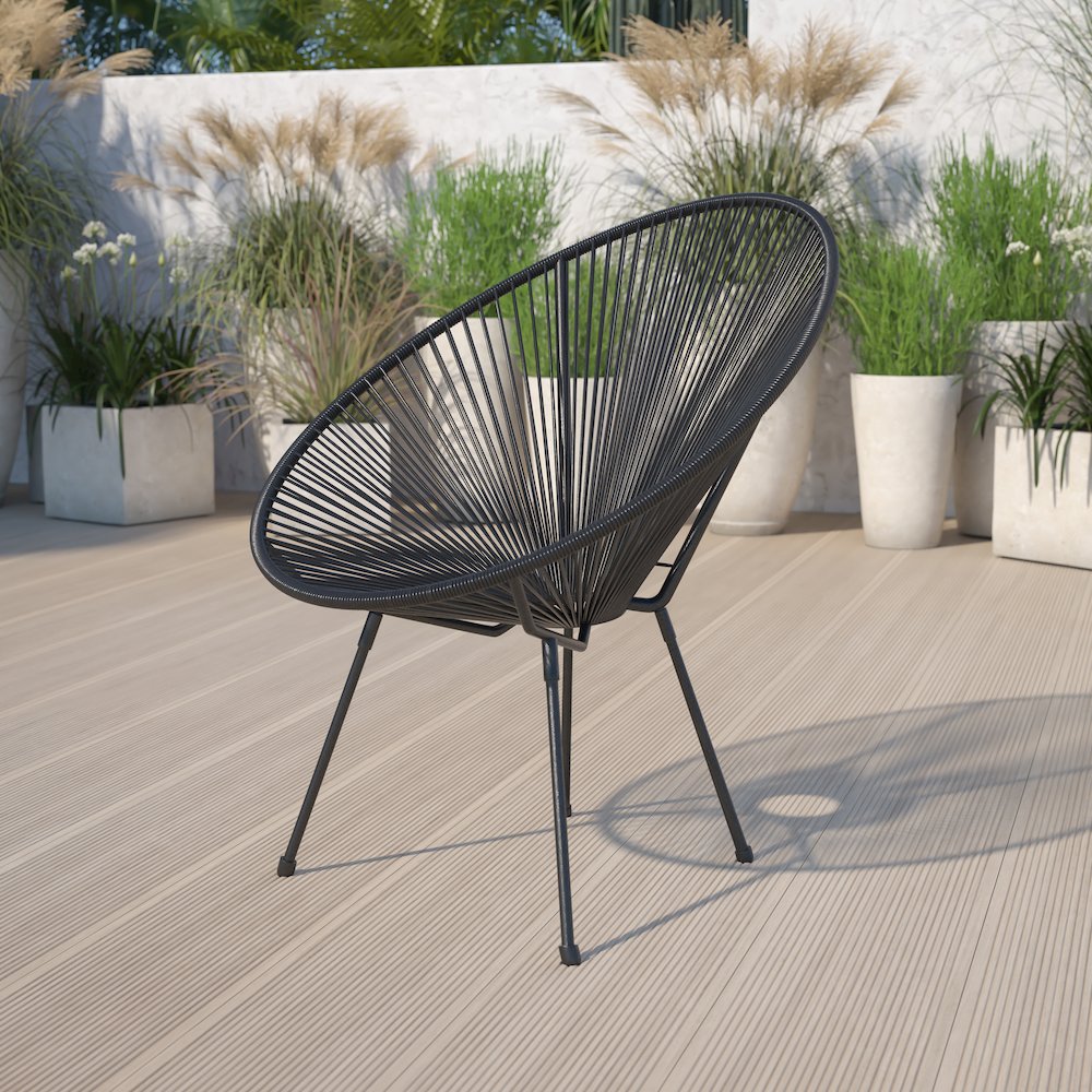 Oval Comfort Take Ten Black Papasan Lounge Chair
