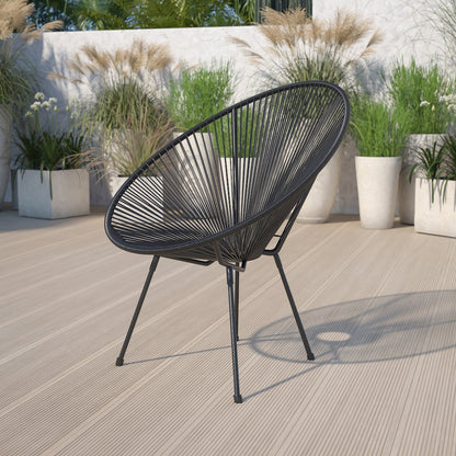 Oval Comfort Take Ten Black Papasan Lounge Chair