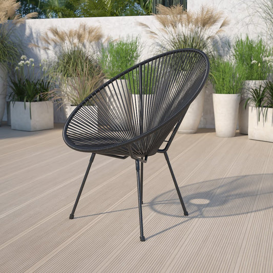 Oval Comfort Take Ten Black Papasan Lounge Chair