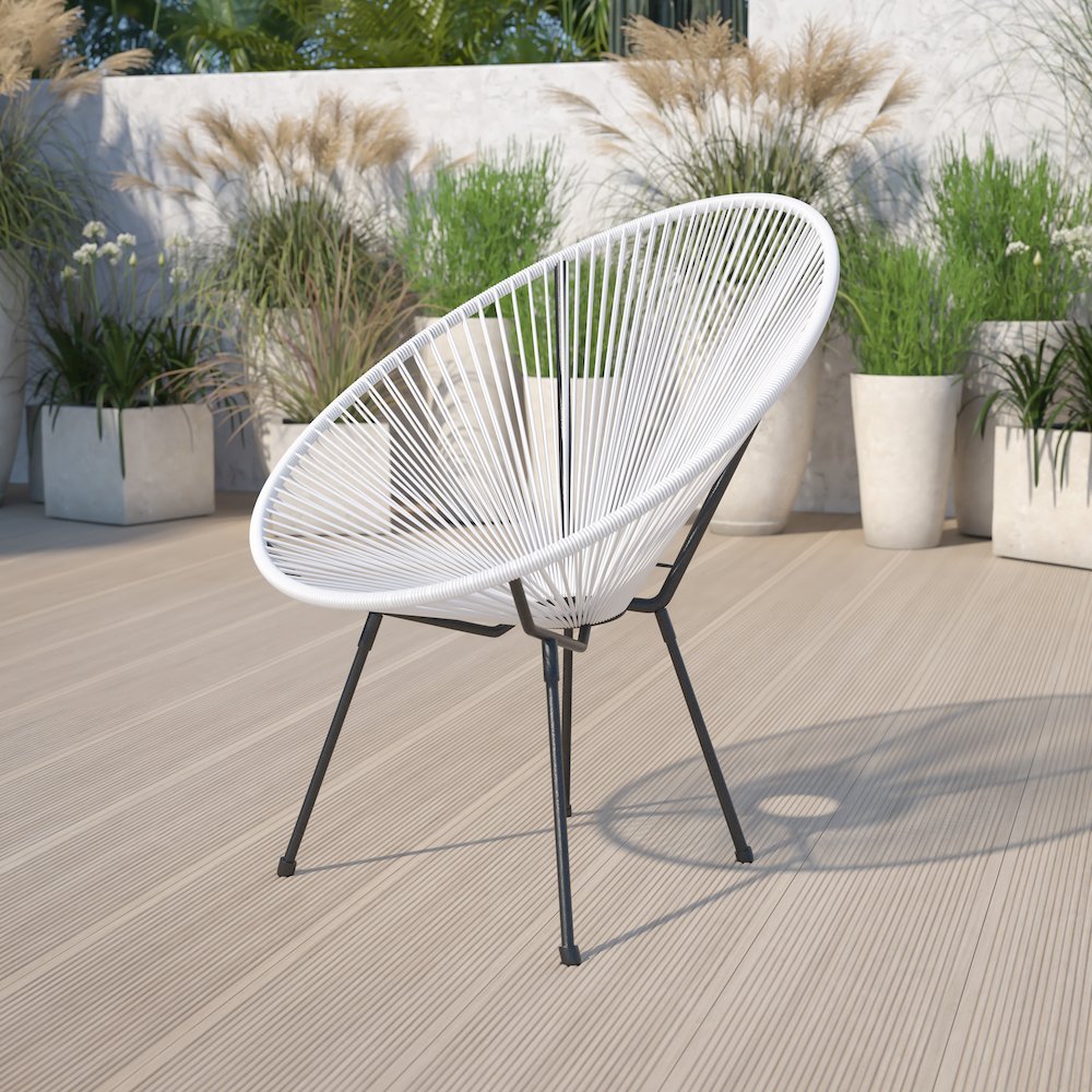 Oval Comfort Take Ten White Papasan Lounge Chair