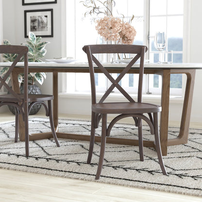 Gray Wash Dark Driftwood X-Back Chair