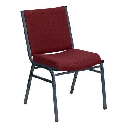 Heavy Duty Burgundy Patterned Fabric Stack Chair