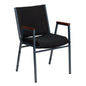 Heavy Duty Black Dot Fabric Stack Chair with Arms