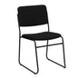 500 lb. Capacity High Density Black Fabric Stacking Chair with Sled Base