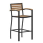 Contemporary All-Weather Patio Bar Stool with Arms