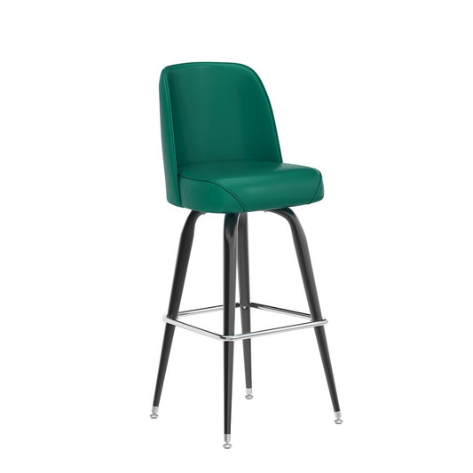 James Commercial Grade Metal Barstool with Green Swivel Bucket Seat