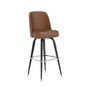 James Commercial Grade Metal Barstool with Weathered Brown Swivel Bucket Seat