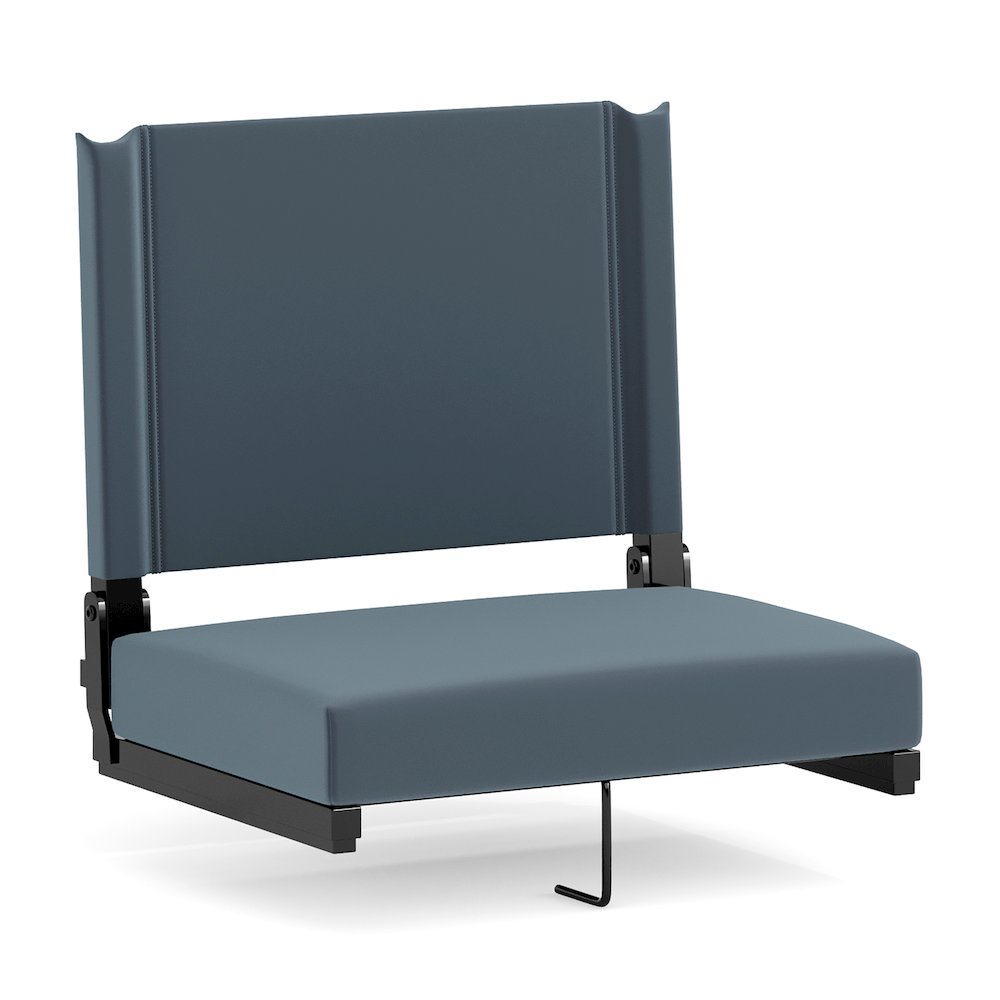 Lightweight Stadium Chair with Handle, Ultra-Padded Seat, Dark Blue