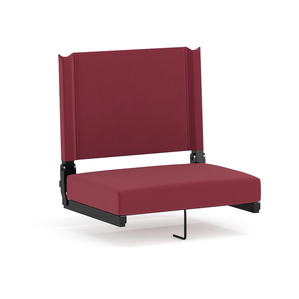 Lightweight Stadium Chair with Handle, Ultra-Padded Seat, Maroon