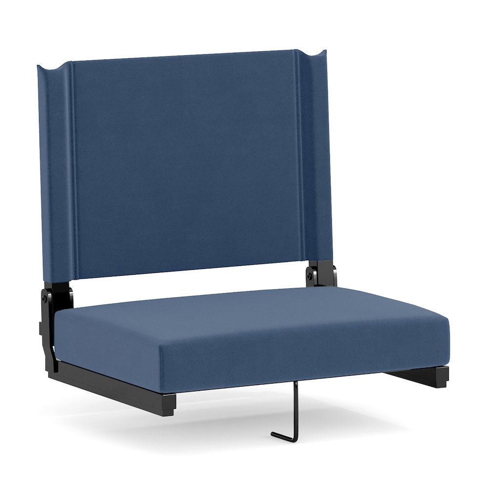 Lightweight Stadium Chair with Handle, Ultra-Padded Seat, Navy Blue