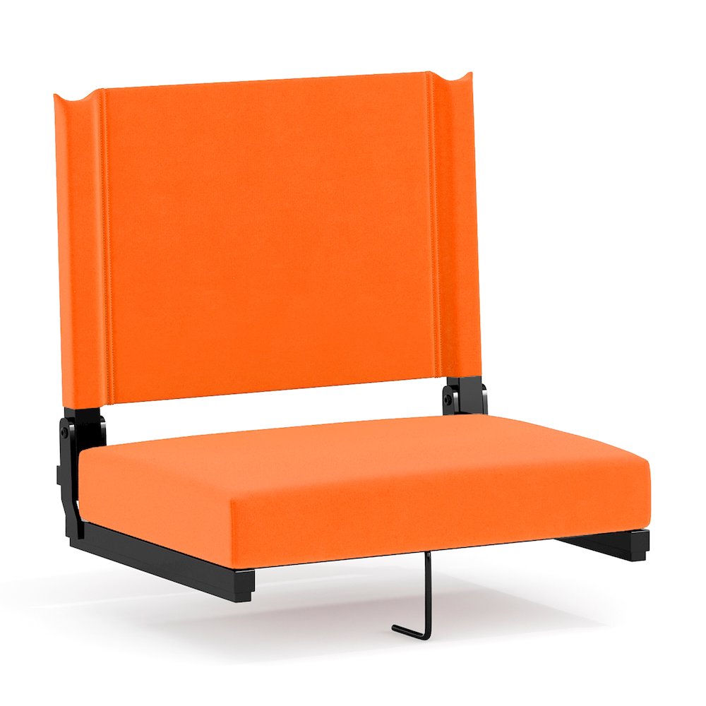Lightweight Stadium Chair with Handle, Ultra-Padded Seat, Orange