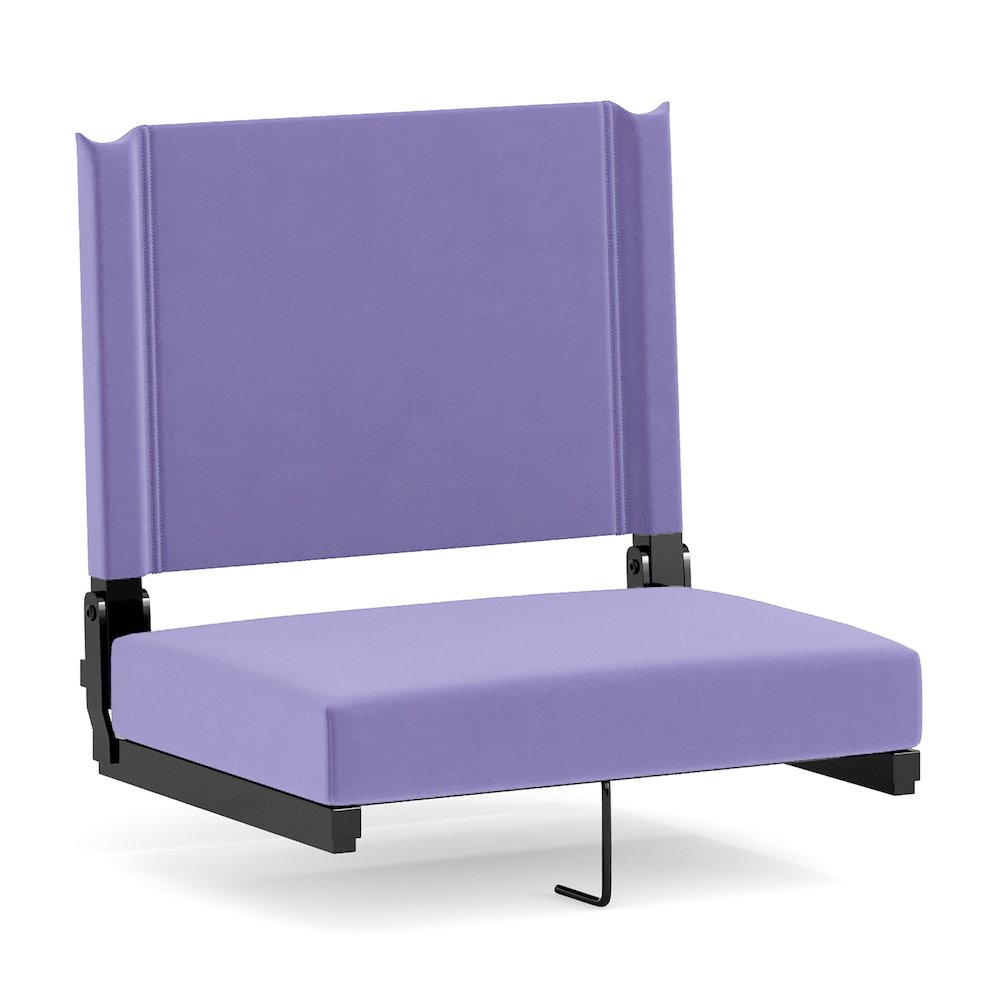 Lightweight Stadium Chair with Handle, Ultra-Padded Seat, Purple