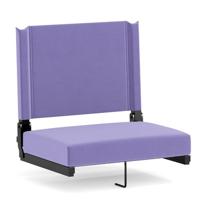 Lightweight Stadium Chair with Handle, Ultra-Padded Seat, Purple