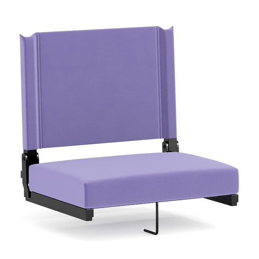 Lightweight Stadium Chair with Handle, Ultra-Padded Seat, Purple