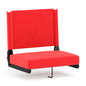 Lightweight Stadium Chair with Handle, Ultra-Padded Seat, Red