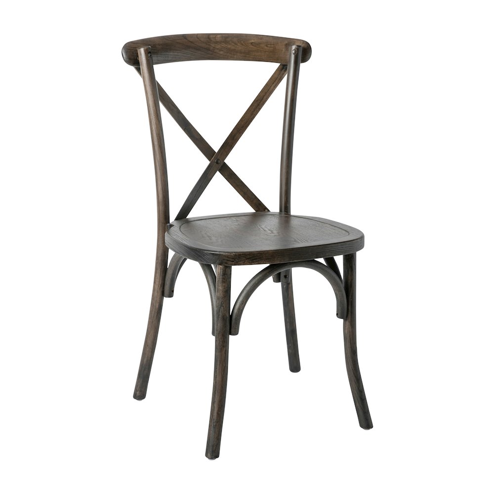 Stackable Early American Wood Cross Back Chair