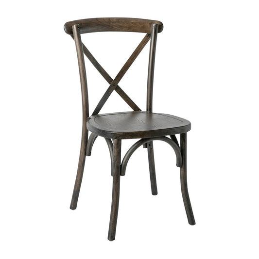 Stackable Early American Wood Cross Back Chair