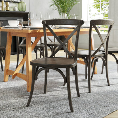 Stackable Early American Wood Cross Back Chair