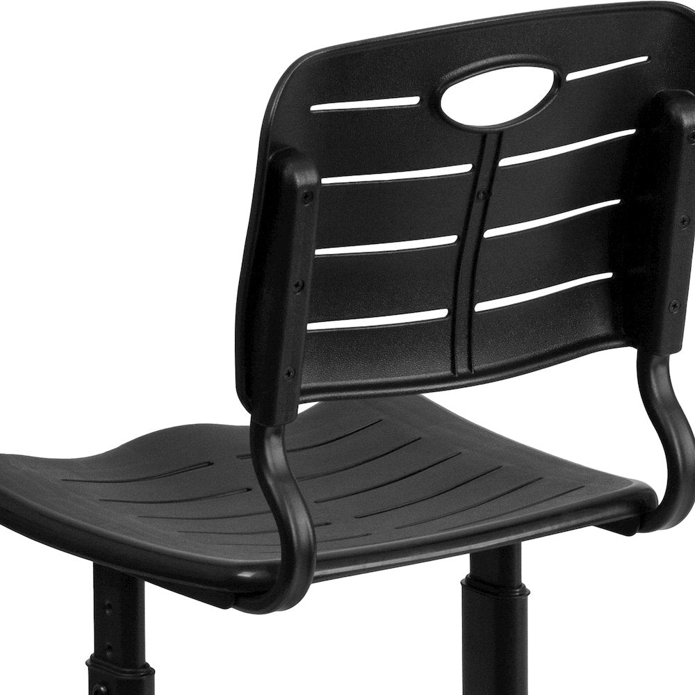 Black Student Chair with Black Pedestal Frame