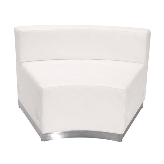 Alon Melrose White LeatherSoft Concave Chair with Brushed Stainless Steel Base