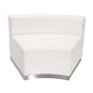 Alon Melrose White LeatherSoft Concave Chair with Brushed Stainless Steel Base
