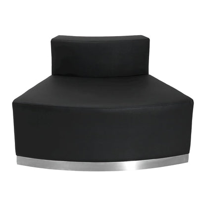 Alon Black LeatherSoft Convex Chair with Brushed Stainless Steel Base