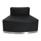 Alon Black LeatherSoft Convex Chair with Brushed Stainless Steel Base
